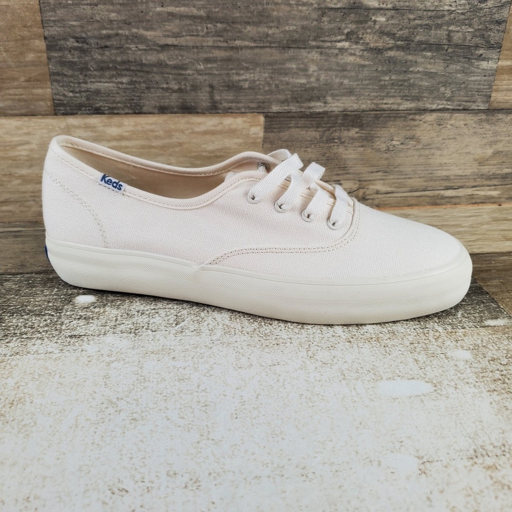 Keds Champion Mens Shoes Sz 8 Comfort Light Tan Canvas Low Top Lace Up Sneakers